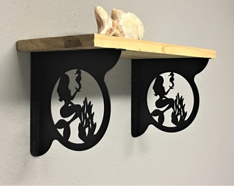MERMAID Decorative Shelf / Corner Brackets (set of 2), Mermaid Decor, Under the Sea Theme, Unique Shelving, Decorative Shelf, Corner Bracket