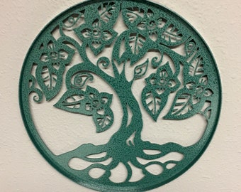 TREE of LIFE Metal Art 13" Fairy Tree With Roots, Flower Tree Wall Hanging, Modern Wall Art, Tree Wall Decor, Unique Family Tree, Tree Roots