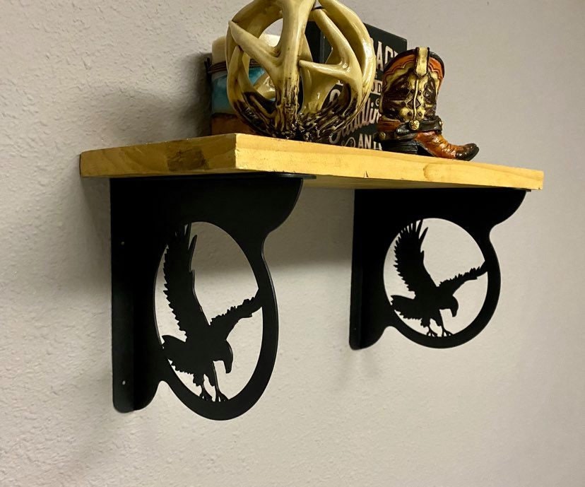 EAGLE IN FLIGHT Decorative Shelf Brackets (set of 2), Eagle Decor, Patriotic Theme, Organizational Shelf, Decorative Shelf, Corner Bracket