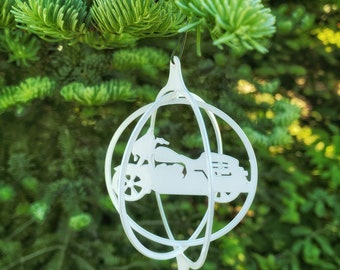 Powder Coated Bagger Style Motorcycle Ornament, Metal Christmas Tree Decor