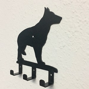 PASTOR ALEMÁN Perro Decorativo Gancho de pared Percha, Llave Gancho, Gancho de correa, Ganchos de percha de pared, Perro Pastor Alemán, Decoración metálica recubierta de polvo imagen 3