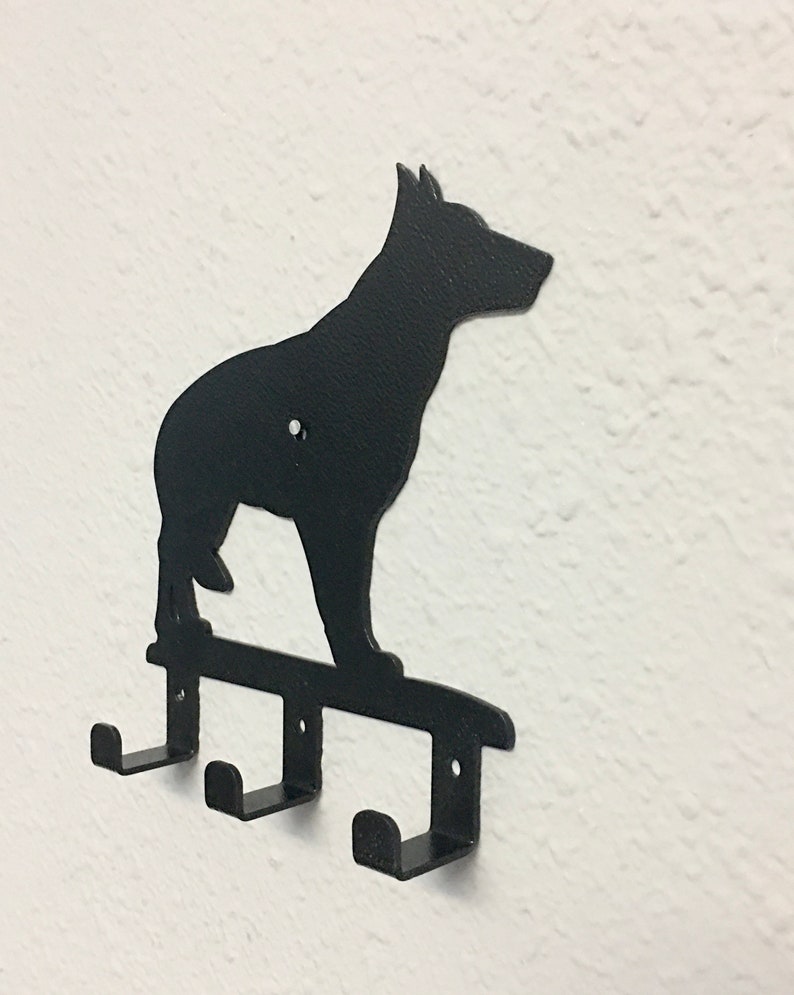PASTOR ALEMÁN Perro Decorativo Gancho de pared Percha, Llave Gancho, Gancho de correa, Ganchos de percha de pared, Perro Pastor Alemán, Decoración metálica recubierta de polvo imagen 3