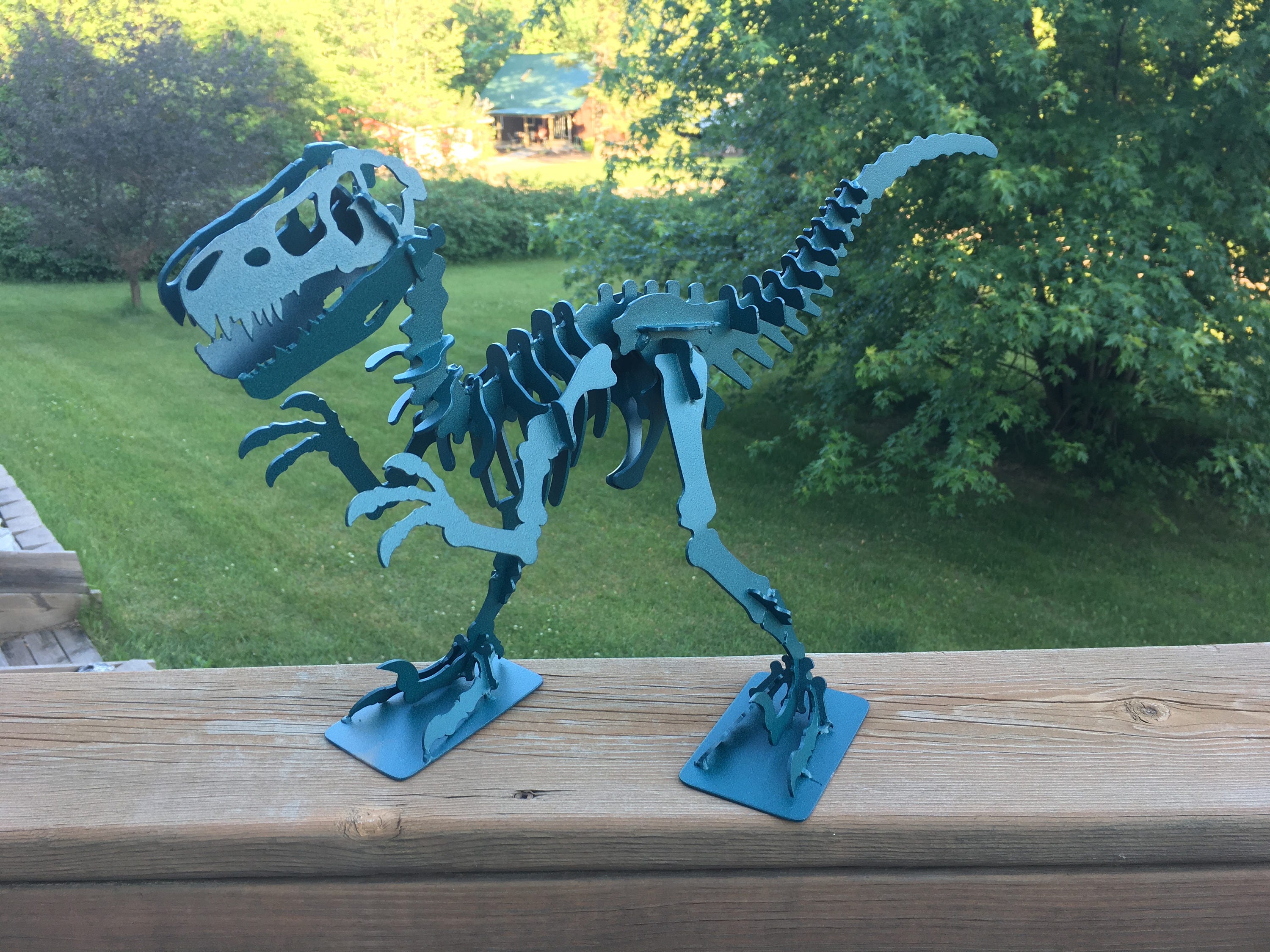 METAL RAPTOR DINOSAUR 3D Metal Dinosaur Statue Metal Yard - Etsy Canada