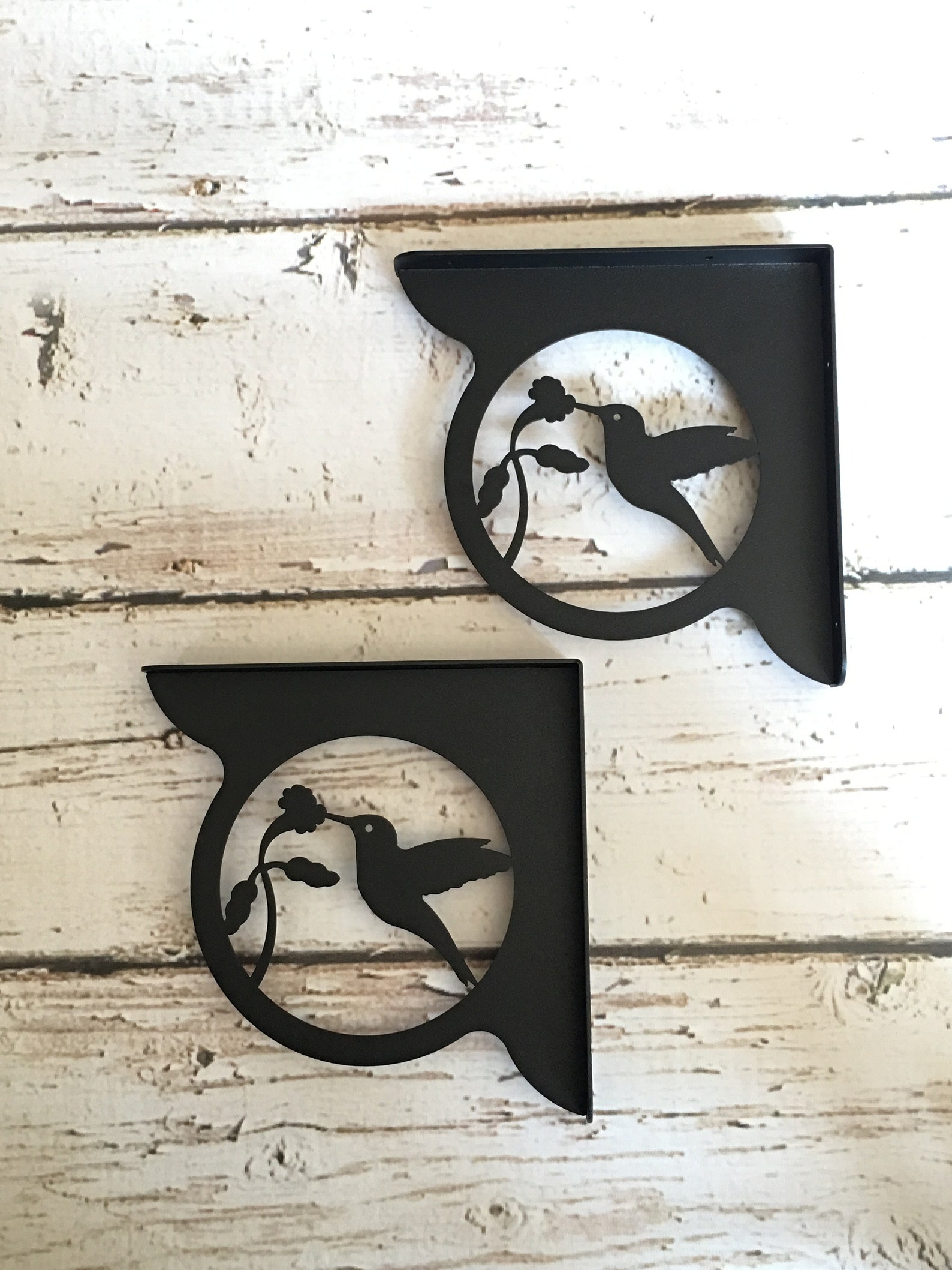 HUMMINGBIRD Decorative Shelf Brackets set of 2 Flower Etsy