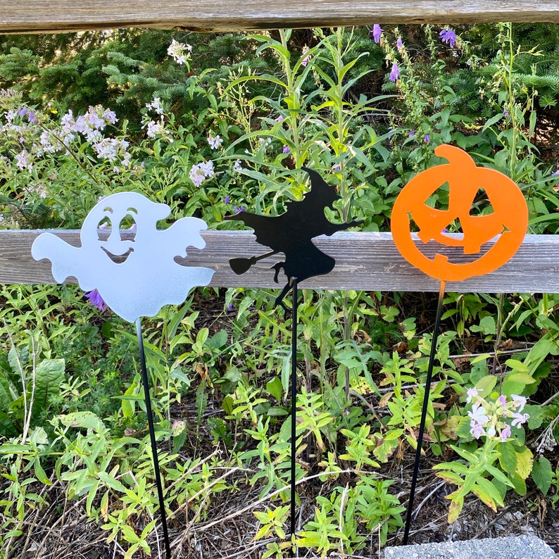 Halloween Stakes For Yard
 Metal PUMPKIN Yard Stake Garden Stake Halloween Yard Decor Etsy
