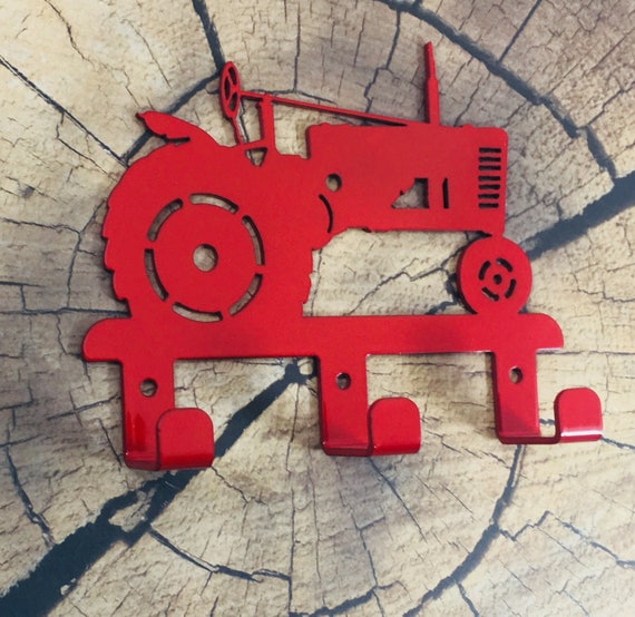 RED TRACTOR Wall Hook, Tractor Theme Hook, Organization Hooks
