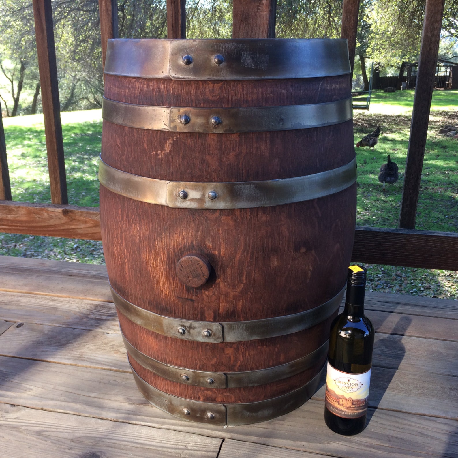 Mini Rustic Wine Barrel 20 Gallon Whiskey Diy Table End Side Etsy