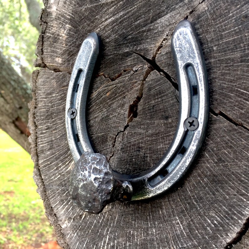 Horseshoe & Railroad Spike Nail Hook Blacksmith Industrial Etsy