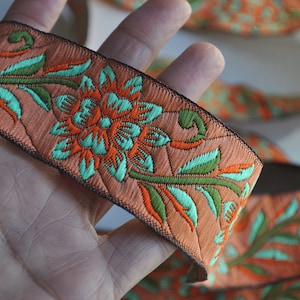 9 Yards Flower Lace, Embroidered Trim, Indian Sari Border, Sewing Accessory, Dupatta, Burkha, Lahenga, DIY Home Project, Halloween Costume