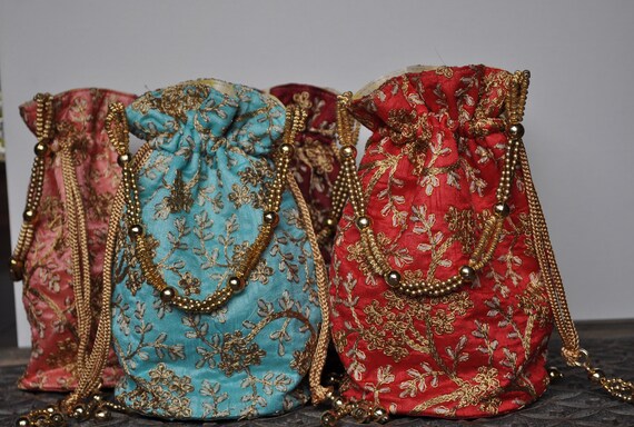 3 Indian Wedding Favors Sangeet Favors Potali Bags Sari Etsy