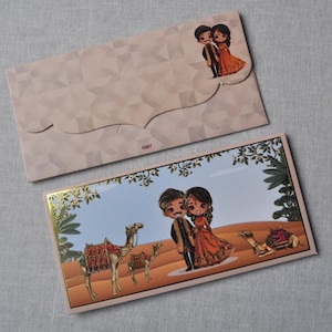Lot de 10 enveloppes en espèces pour mariage indien, thème marocain avec enveloppes Dulha-Dulhan, Shaadi Lifafa, Shagun, Nikkah