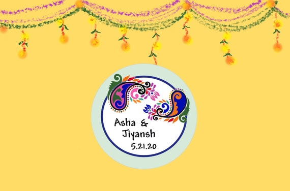Indian Wedding Stickers Wedding Favor Labels Paisley Labels Etsy