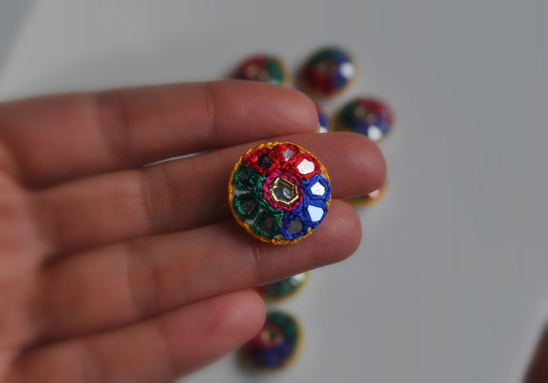 Saree Blouse Button 10 Multi Color Beads DIY Home Decor DIY Projects Indian Craft /& Sewing Supply Kurta Buttons,Banjara Indian Buttons