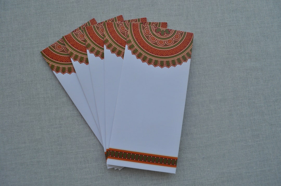 Set of 5 Cash Envelopes, Indian Envelopes, Cash Gift Envelope, Indian