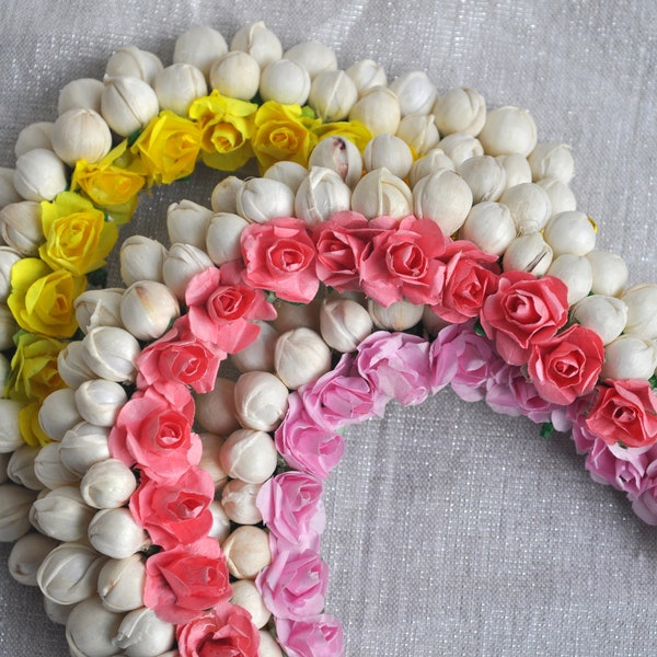 Flower Gajra, Mogra Flower Hair Accessory, Bun Gajra, Indian Wedding, Indian Dance Recitals, South Indian Gajra, Yellow Gajra, Pink Veni