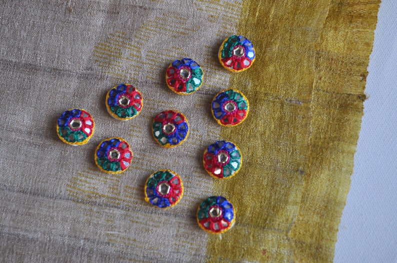 Saree Blouse Button 10 Multi Color Beads DIY Home Decor DIY Projects Indian Craft /& Sewing Supply Kurta Buttons,Banjara Indian Buttons