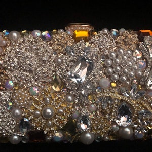 Jeweled Gold and Silver Evening Clutch