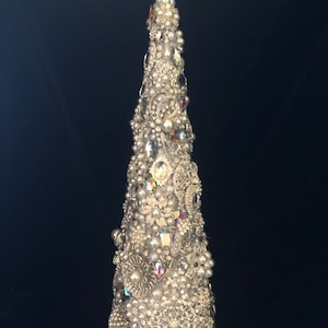 17 inch jeweled  cone tree