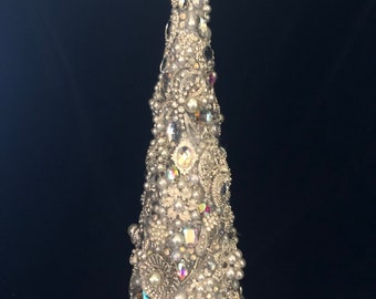 17 inch jeweled  cone tree