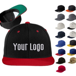 Sport-Tek® Flat Bill Snapback Cap STC19, Custom Hats, Embroidery Hats, Monogram Hats, Business, Baseball Teams, Personalized.