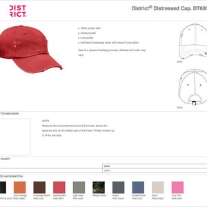 District Distressed Cap DT600 Custom Embroidery Monogram Baseball Hat Personalized Business Gift image 6