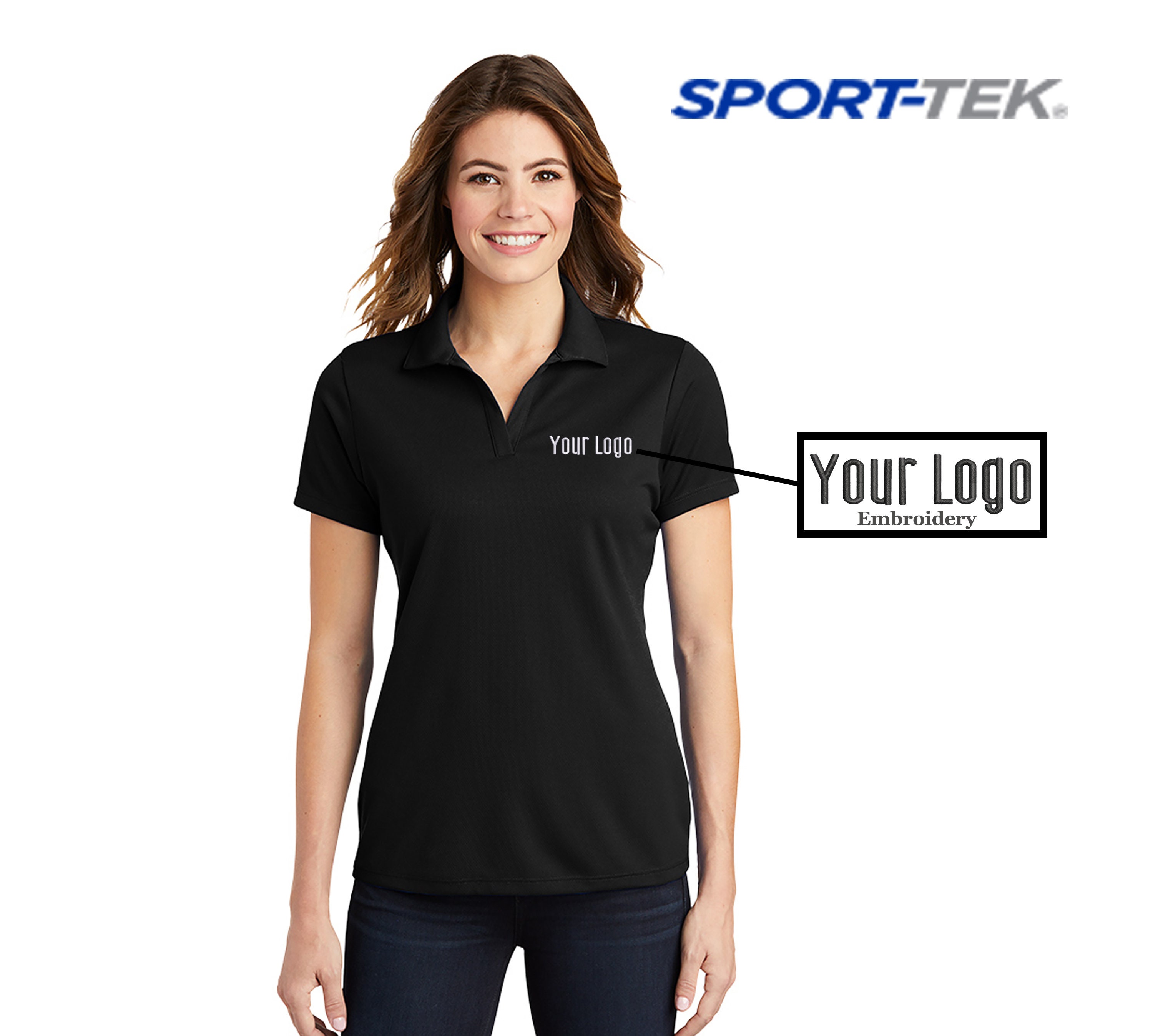 Sport-Tek® Ladies PosiCharge® RacerMesh® Polo. LST640, Custom Polo, Embroidery Polo, Business Polo, Personalized Gifts, Custom Logo.