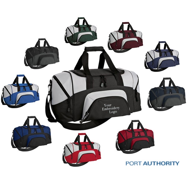 Port Authority® - Small Colorblock Sport Duffel BG990S, Custom Duffel Bag, Monogram, Embroidery Duffel Bag, Business, Personalized gifts.