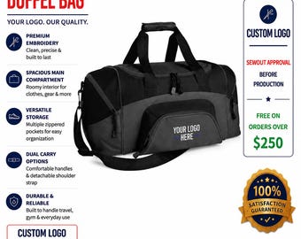 Custom Embroidered Duffel Bag | Business Logo Gym Bag | Port Authority BG990S Team & Travel Bag