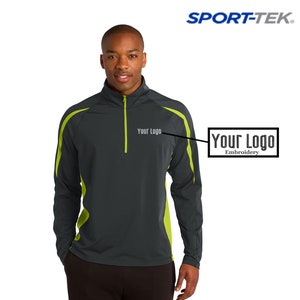 Sport-Tek® Sport-Wick® Stretch 1/2-Zip Colorblock Pullover ST851, Custom Pullover, Embroidery Pullover, Monogram Pullover, Business.