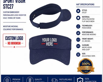 Sport-Tek PosiCharge RacerMesh Custom Embroidered Visor STC27 Golf Tennis Team Monogrammed Personalized Hat