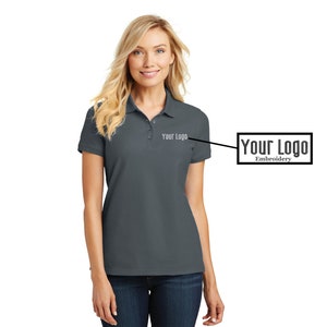 Port Authority® Ladies Core Classic Pique Polo L100, Custom Polo, Embroidery Polo, Business Polo, Personalized Gifts, Custom Logo.