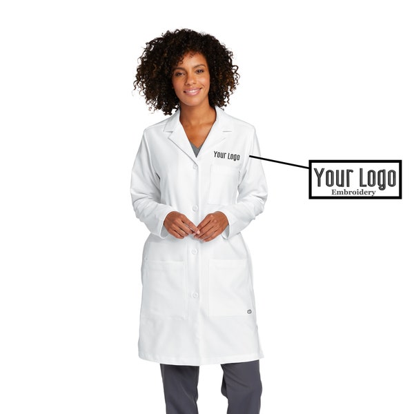 WonderWink® Women’s Long Lab Coat WW4172 / Custom Medical Lab Coat / Embroidery Lab Coat/ Monogram Lab Coat/Custom logo Lab Coat