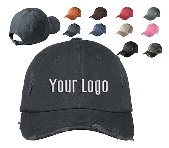 District Distressed Cap DT600 Custom Embroidery Monogram Baseball Hat Personalized Business Gift