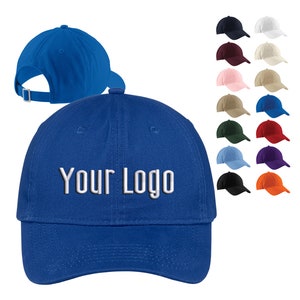 Brushed Twill Low Profile Cap CP77 Port & Company®, Custom Hats, Embroidery Hats, Monogram Hats, Business, Baseball Teams, Personalized.