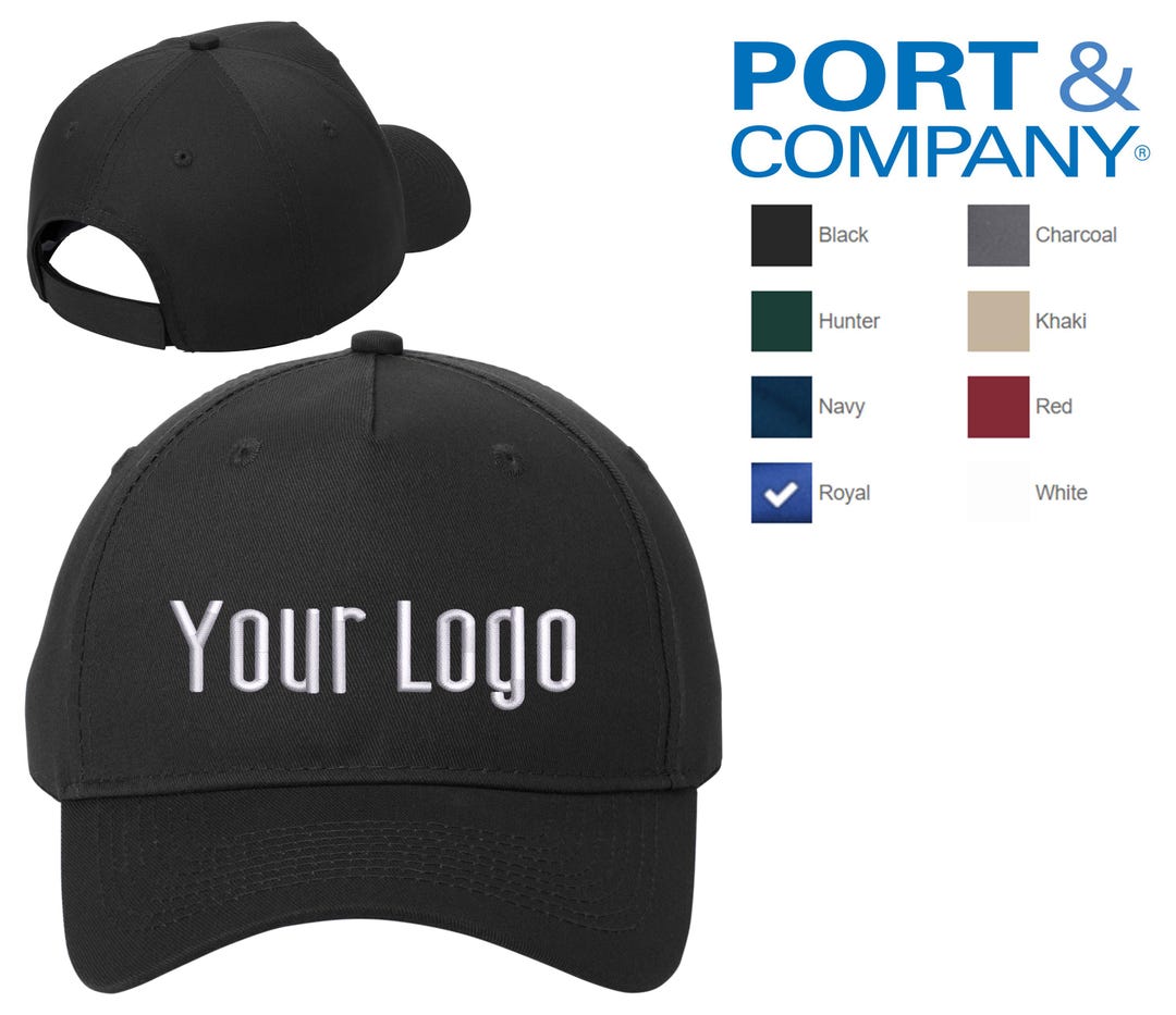 Port & Company Five-panel Twill Cap CP86 Custom Embroidery