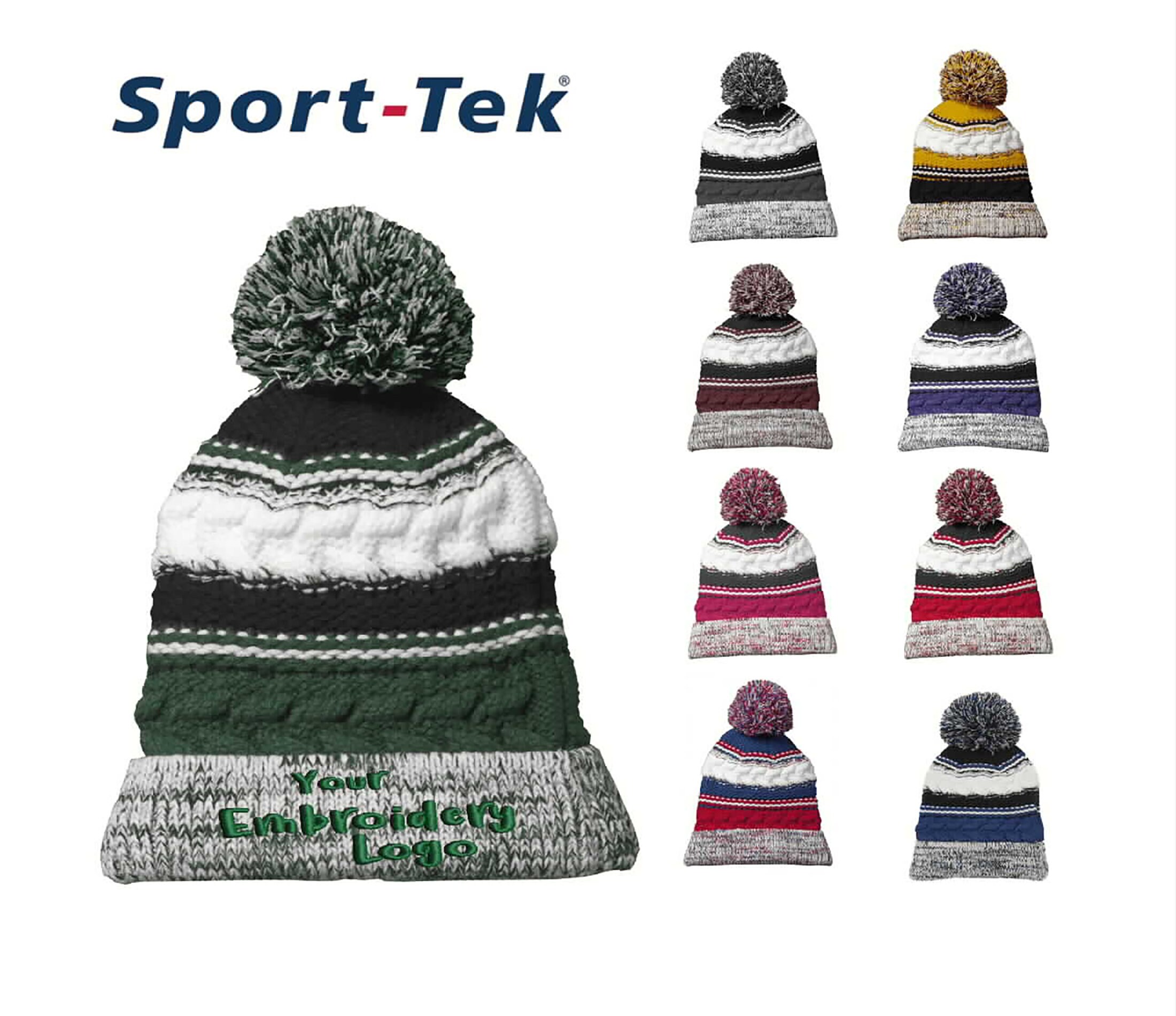 Sport-tek® Pom Pom Team Beanie STC21 