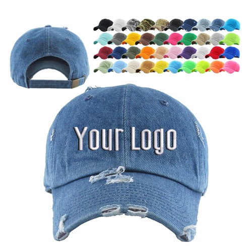Distressed Baseball Cap Custom Embroidery Monogram  display picture 3