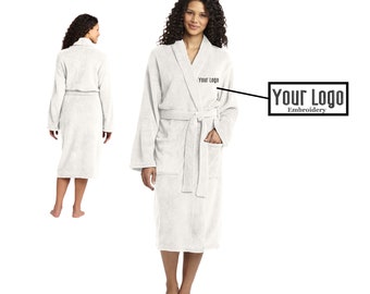 Port Authority Plush Microfleece Shawl Collar Robe R102 Custom Embroidery Monogram Personalized Business Gift