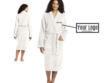 Port Authority® Plush Microfleece Shawl Collar Robe R102, Custom Robe, Embroidery Robe, Monogram Robe, Business, Personalized gift.