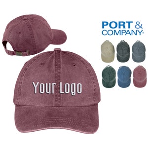 Port & Company® - Pigment-Dyed Cap CP84, Custom Hats, Embroidery Hats, Monogram Hats, Business, Baseball Teams, Personalized.