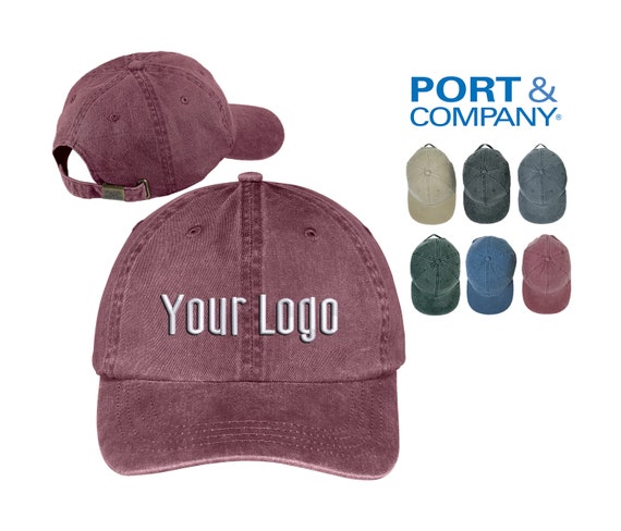 Port & Company® - Pigment-Dyed Cap CP84, Custom Hats, Embroidery Hats, Monogram Hats, Business, Baseball Teams, Personalized.