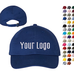 Custom Embroidery Logo on a Classic Dad Cap VC300A, Custom Hats, Embroidery Hats, Monogram Hats, Business, Baseball Teams, Personalized.