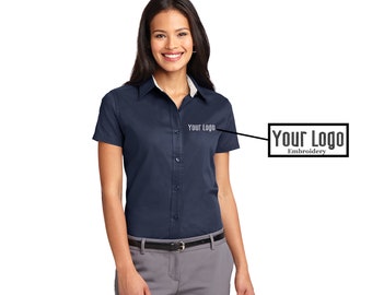 Port Authority® Ladies Short Sleeve Easy Care Shirt. L508, Custom Shirt, Embroidery Shirt, Business Shirt, Personalized gifts, Custom Logo.
