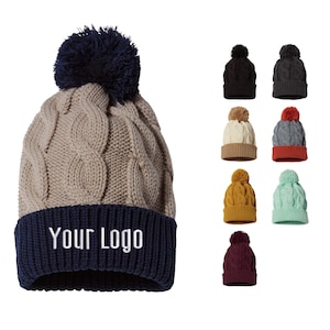 Chunk Twist Knit Beanie With Cuff - 141 Richardson, Custom Beanies, Embroidery Beanies, Monogram Beanies, Business, Teams, Personalized.