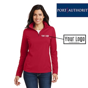 Port Authority® Ladies Pinpoint Mesh 1/2-Zip L806, Custom Polo, Embroidery Polo, Business Polo, Personalized Gifts, Custom Logo.