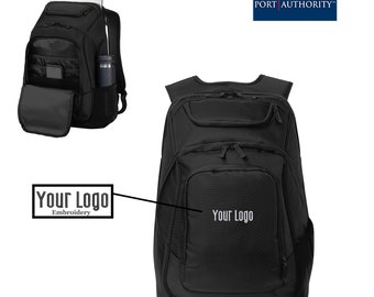 Port Authority ® Exec Backpack BG223, Custom Backpack, Monogram Backpack, Embroidery Backpack, Business, Personalized gifts.