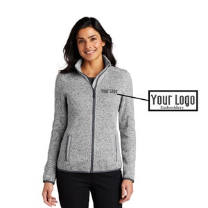 Port Authority® Ladies Sweater Fleece Jacket L232, Embroidery Jacket, Custom Jacket, Personalized gift, Monogram Jacket.