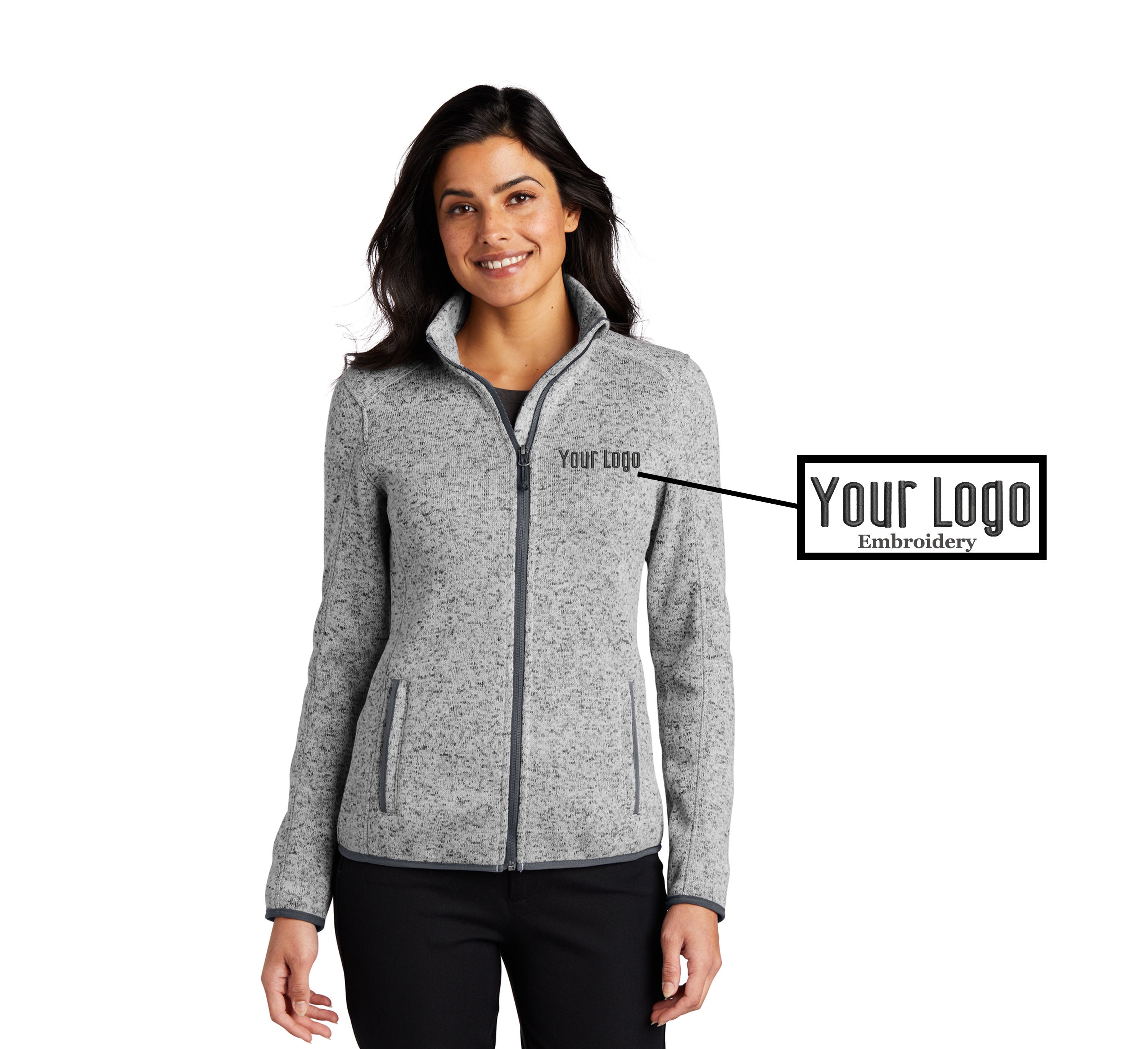 Port Authority® Ladies Sweater Fleece Jacket L232, Embroidery Jacket,  Custom Jacket, Personalized Gift, Monogram Jacket. 
