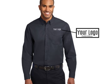 Port Authority Long Sleeve Easy Care Business Shirt S608 Custom Embroidery Logo Personalized Corporate Uniforms