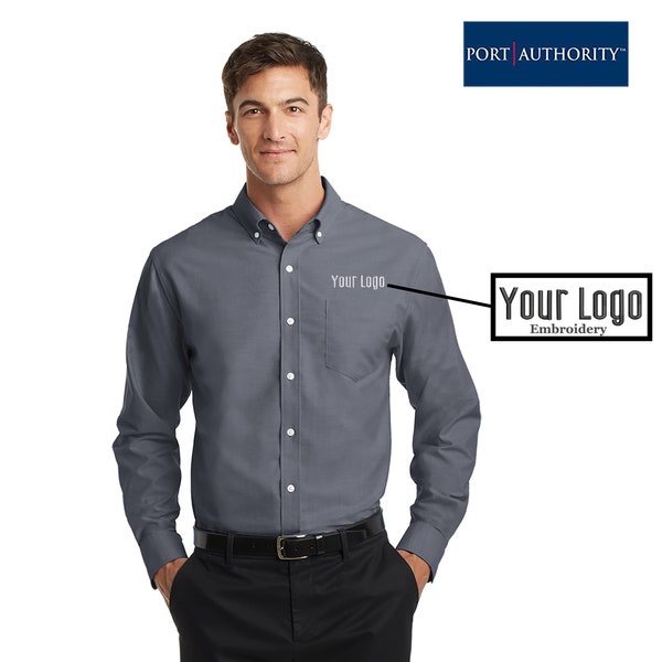 Port Authority® SuperPro™ Oxford Shirt  S658, Custom Shirt, Embroidery Shirt, Business Shirt, Personalized gifts, Custom Logo.